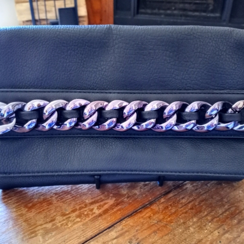 Black Foldover Clutch